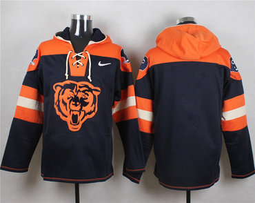 Custom Nike Bears Navy Blue Player Pullover NFL Hoodie (Any name&number)