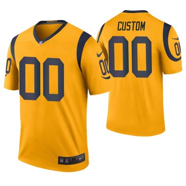 Custom Nike Rams Gold Stitched NFL Limited Rush Jersey Custom Nike Rams Gold Stitched NFL Limited Rush Jersey