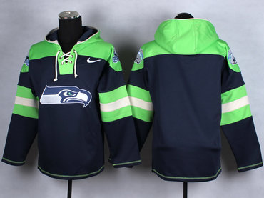 Custom Nike Seahawks Navy Blue Player Pullover NFL Hoodie (Any name&number) Custom Nike Seahawks Navy Blue Player Pullover NFL Hoodie (Any name&number)