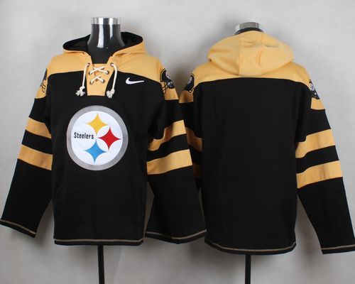 Custom Nike Steelers Black Player Pullover NFL Hoodie (Any name&number)
