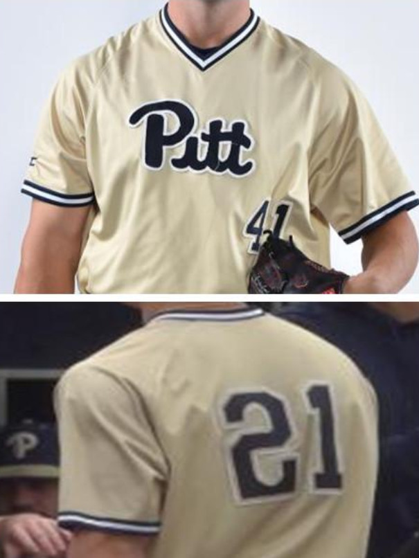 Custom PITT Pittsburgh Panthers Cream Baseball Jerseys Custom PITT Pittsburgh Panthers Cream Baseball Jerseys