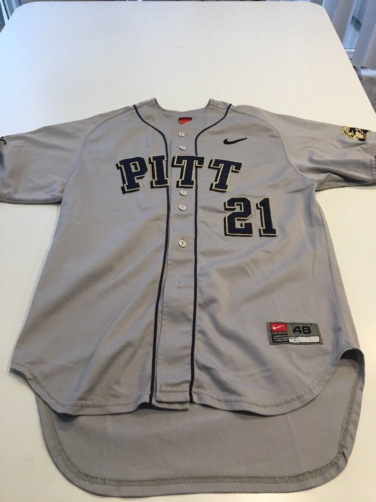 Custom PITT Pittsburgh Panthers Gray Baseball Jerseys Custom PITT Pittsburgh Panthers Gray Baseball Jerseys