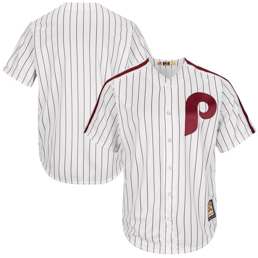 Custom Philadelphia Phillies White Cooperstown Cool base Jersey Custom Philadelphia Phillies White Cooperstown Cool base Jersey