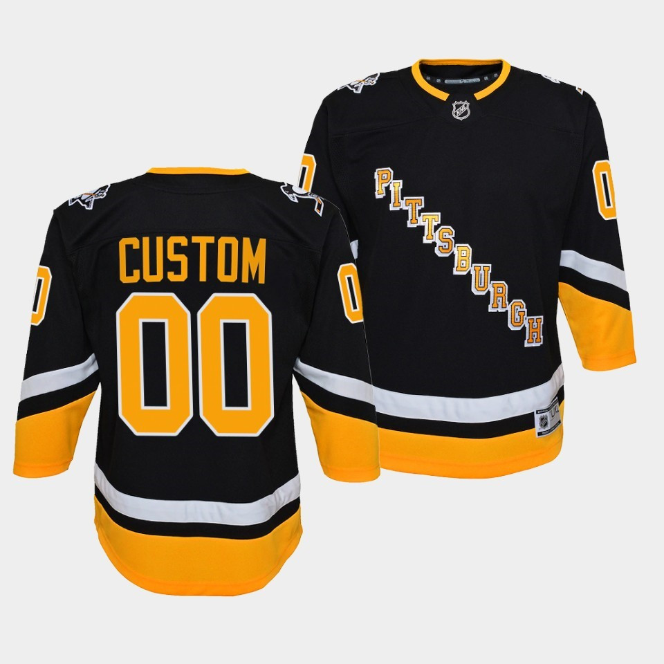 Custom Men's Pittsburgh Penguins 2021 2022 Black Stitched Jersey Custom Men's Pittsburgh Penguins 2021 2022 Black Stitched Jersey