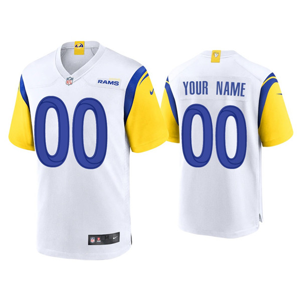 Custom Rams Alternate Limited White Jersey Custom Rams Alternate Limited White Jersey