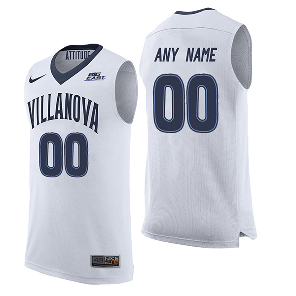 Custom Villanova Wildcats Men's Authentic White Stitched NCAA College Basketball Jersey Custom Villanova Wildcats Men's Authentic White Stitched NCAA College Basketball Jersey