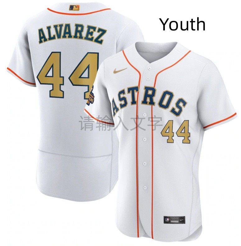 Custom Youth Houston Astros White 2023 Gold Collection With World Serise Champions Patch Stitched Baseball Jersey Custom Youth Houston Astros White 2023 Gold Collection With World Serise Champions Patch Stitched Baseball Jersey