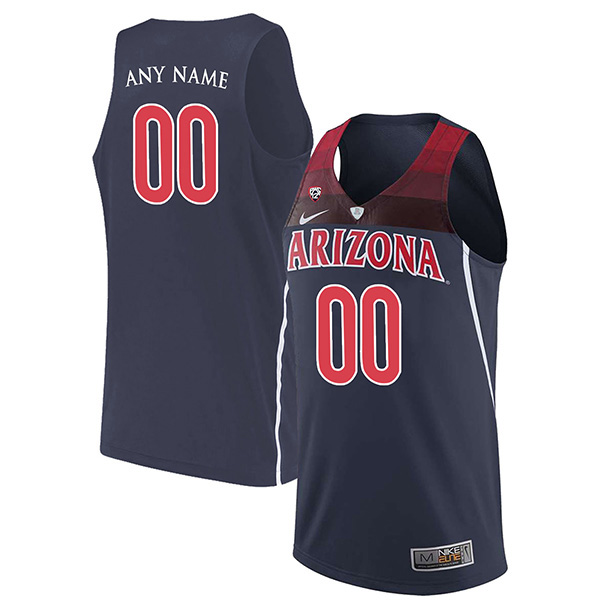 Customized Arizona Wildcats Men's Jersey Authentic Navy Blue Stitched NCAA College Basketball Customized Arizona Wildcats Men's Jersey Authentic Navy Blue Stitched NCAA College Basketball