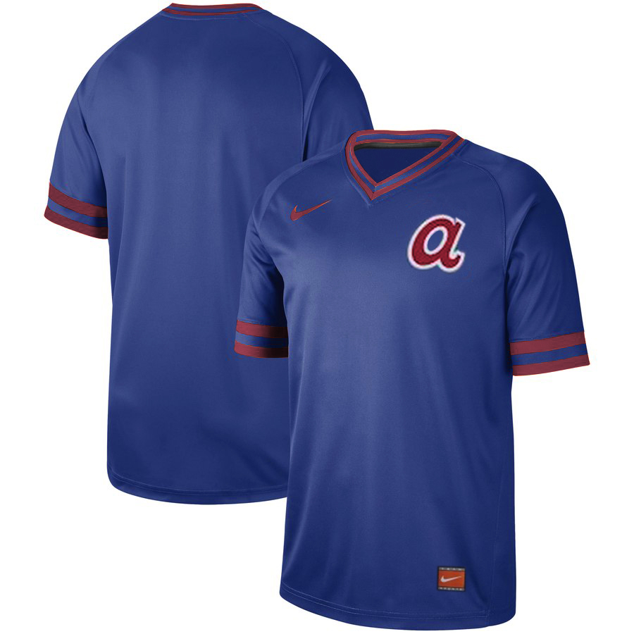 Customized Braves Blank Blue Throwback Jersey Customized Braves Blank Blue Throwback Jersey
