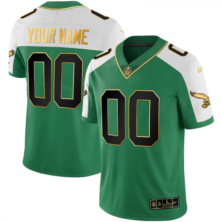 Customized Men's Philadelphia Eagles Vapor Untouchable Limited white green Jersey