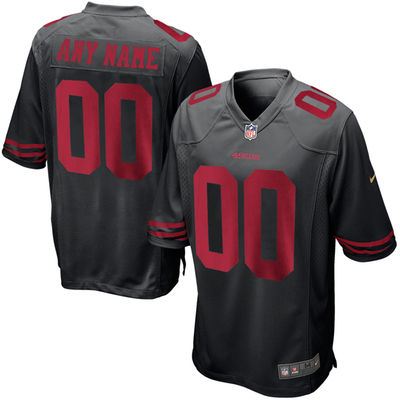 Customized Men's San Francisco 49ers Nike Black Alternate Game Jersey