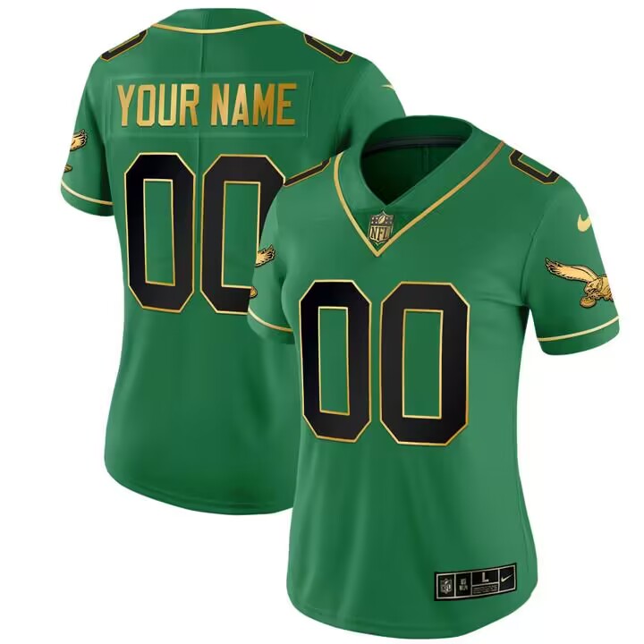 Customized Women's Philadelphia Eagles Vapor Untouchable Limited green Jersey