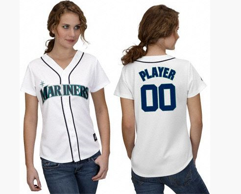 Customized Women Seattle Mariners White MLB Jersey Customized Women Seattle Mariners White MLB Jersey