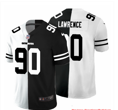 Dallas Cowboys #90 Demarcus Lawrence Men's Black V White Peace Split Nike Vapor Untouchable Limited NFL Jersey