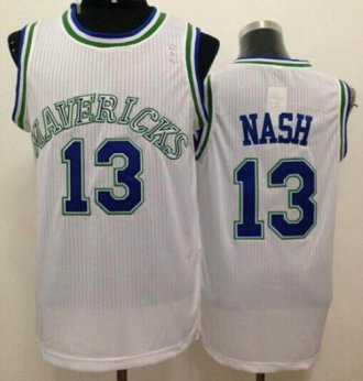Dallas Mavericks #13 Steve Nash White Throwback Stitched NBA Jersey