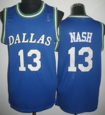 Dallas Mavericks 13 Steve Nash Blue Hardwood Classics Revolution 30 NBA Jerseys