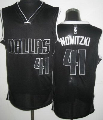 Dallas Mavericks 41 Dirk Nowitzki Black Revolution 30 NBA Jerseys