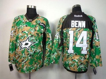 Dallas Stars #14 Jamie Benn Camo Veterans Day Practice Stitched NHL Jersey