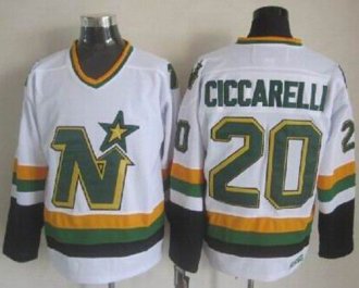 Dallas Stars #20 Dino Ciccarelli White CCM Throwback Stitched NHL Jersey