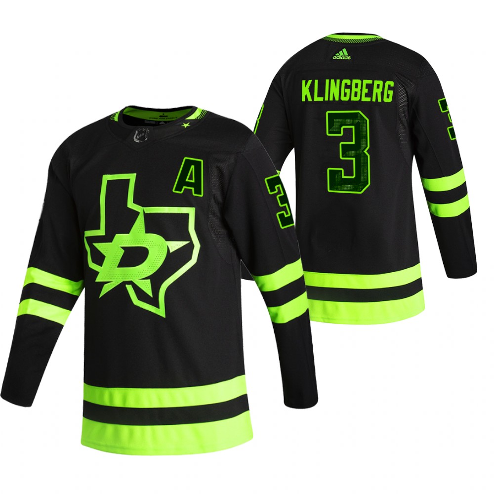 Dallas Stars #3 John Klingberg Black Men's Adidas 2020-21 Reverse Retro Alternate NHL Jersey Dallas Stars #3 John Klingberg Black Men's Adidas 2020-21 Reverse Retro Alternate NHL Jersey