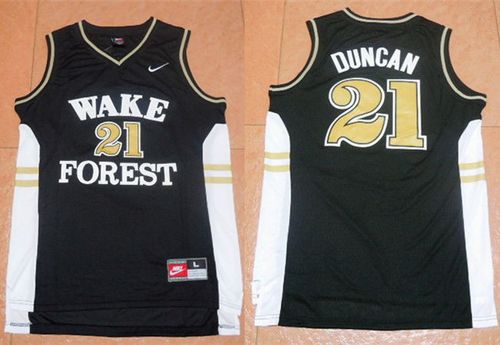 Demon Deacons #21 Tim Duncan Black Basketball Stitched NCAA Jersey Demon Deacons #21 Tim Duncan Black Basketball Stitched NCAA Jersey