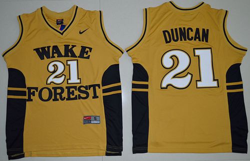 Demon Deacons #21 Tim Duncan Gold Basketball Stitched NCAA Jersey Demon Deacons #21 Tim Duncan Gold Basketball Stitched NCAA Jersey