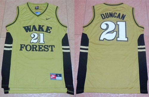 Demon Deacons #21 Tim Duncan Gold Basketball Stitched NCAA Jersey Demon Deacons #21 Tim Duncan Gold Basketball Stitched NCAA Jersey