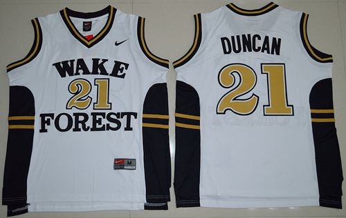 Demon Deacons #21 Tim Duncan White Basketball Stitched NCAA Jersey Demon Deacons #21 Tim Duncan White Basketball Stitched NCAA Jersey