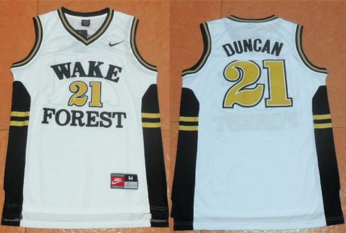 Demon Deacons #21 Tim Duncan White Basketball Stitched NCAA Jersey Demon Deacons #21 Tim Duncan White Basketball Stitched NCAA Jersey