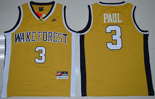 Demon Deacons #3 Chris Paul Gold Basketball Stitched NCAA Jersey Demon Deacons #3 Chris Paul Gold Basketball Stitched NCAA Jersey