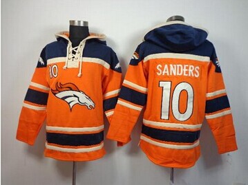 Denver Broncos #10 Emmanuel Sanders Orange Sawyer Hooded Sweatshirt NFL Hoodie Denver Broncos #10 Emmanuel Sanders Orange Sawyer Hooded Sweatshirt NFL Hoodie