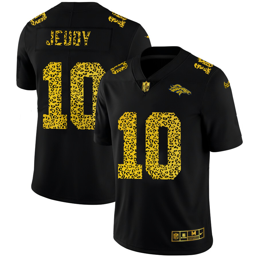 Denver Broncos #10 Jerry Jeudy Men's Nike Leopard Print Fashion Vapor Limited NFL Jersey Black Denver Broncos #10 Jerry Jeudy Men's Nike Leopard Print Fashion Vapor Limited NFL Jersey Black