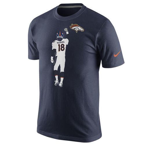 Denver Broncos #18 Peyton Manning Nike Walkoff Name and Number T-Shirt Navy Denver Broncos #18 Peyton Manning Nike Walkoff Name and Number T-Shirt Navy