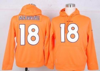 Denver Broncos #18 Peyton Manning Orange NFL Pullover Hoodie Denver Broncos #18 Peyton Manning Orange NFL Pullover Hoodie