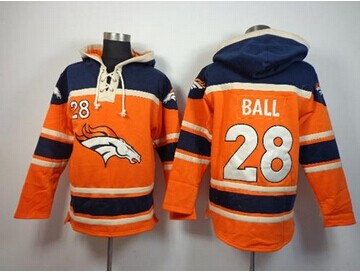 Denver Broncos #28 Montee Ball Orange Sawyer Hooded Sweatshirt NFL Hoodie Denver Broncos #28 Montee Ball Orange Sawyer Hooded Sweatshirt NFL Hoodie