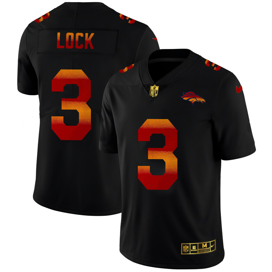 Denver Broncos #3 Drew Lock Men's Black Nike Red Orange Stripe Vapor Limited NFL Jersey Denver Broncos #3 Drew Lock Men's Black Nike Red Orange Stripe Vapor Limited NFL Jersey