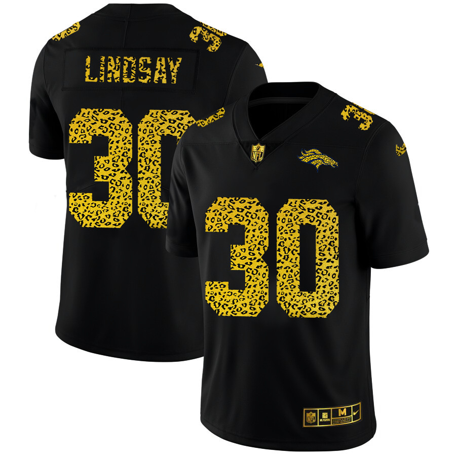 Denver Broncos #30 Phillip Lindsay Men's Nike Leopard Print Fashion Vapor Limited NFL Jersey Black Denver Broncos #30 Phillip Lindsay Men's Nike Leopard Print Fashion Vapor Limited NFL Jersey Black