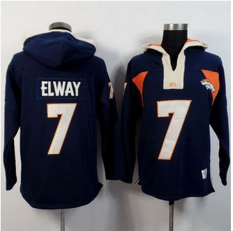 Denver Broncos #7 John Elway Navy Blue Player Winning Method Pullover NFL Hoodie