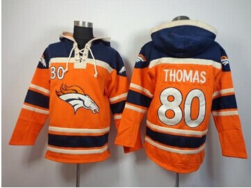 Denver Broncos #80 Julius Thomas Orange Sawyer Hooded Sweatshirt NFL Hoodie Denver Broncos #80 Julius Thomas Orange Sawyer Hooded Sweatshirt NFL Hoodie