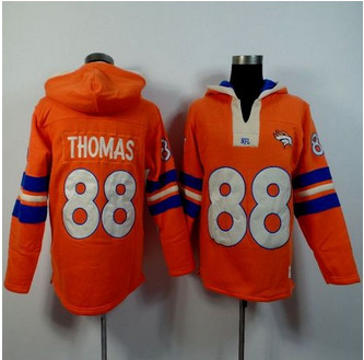 Denver Broncos #88 Demaryius Thomas Orange Player Winning Method Pullover NFL Hoodie