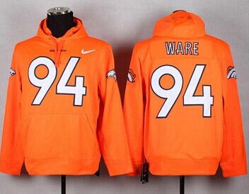 Denver Broncos #94 DeMarcus Ware Orange Pullover NFL Hoodie Denver Broncos #94 DeMarcus Ware Orange Pullover NFL Hoodie