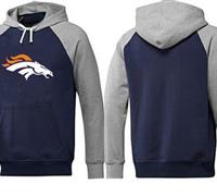 Denver Broncos Logo Pullover Hoodie Dark Blue & Grey