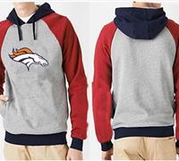 Denver Broncos Logo Pullover Hoodie Grey & Red