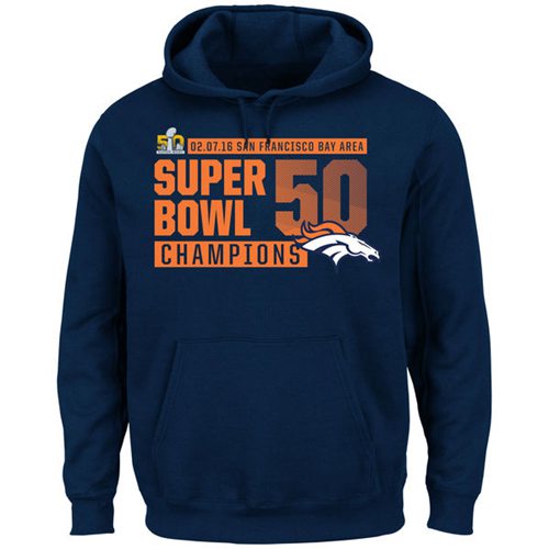 Denver Broncos Majestic Super Bowl 50 Champions Winners Take VIII Hoodie Navy Denver Broncos Majestic Super Bowl 50 Champions Winners Take VIII Hoodie Navy