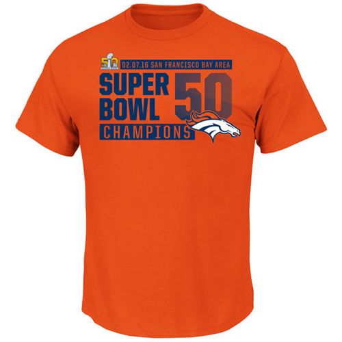 Denver Broncos Majestic Super Bowl 50 Champions Winners Take VIII T-Shirt Orange Denver Broncos Majestic Super Bowl 50 Champions Winners Take VIII T-Shirt Orange