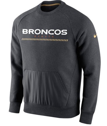 Denver Broncos Nike Championship Drive Gold Collection Hybrid Fleece Performance Sweatshirt Charcoal Denver Broncos Nike Championship Drive Gold Collection Hybrid Fleece Performance Sweatshirt Charcoal