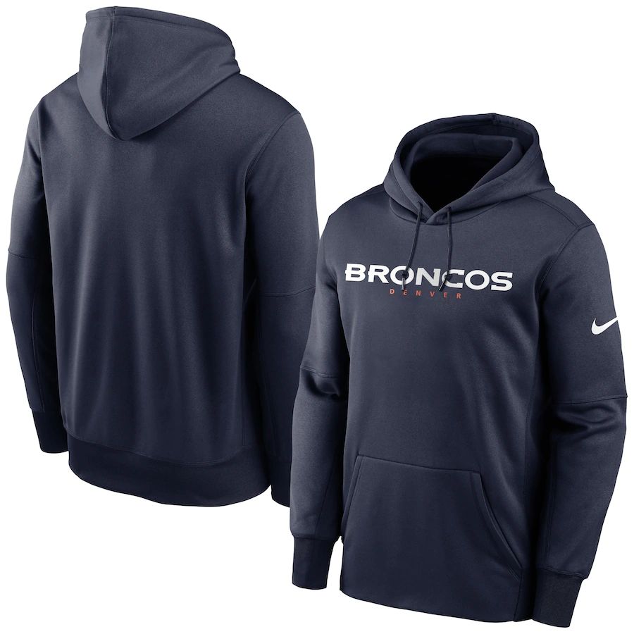 Denver Broncos Nike Fan Gear Wordmark Performance Pullover Hoodie Navy Denver Broncos Nike Fan Gear Wordmark Performance Pullover Hoodie Navy