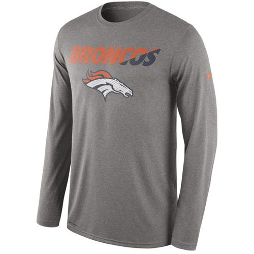 Denver Broncos Nike Legend Staff Practice Performance Long Sleeve T-Shirt Heathered Gray Denver Broncos Nike Legend Staff Practice Performance Long Sleeve T-Shirt Heathered Gray