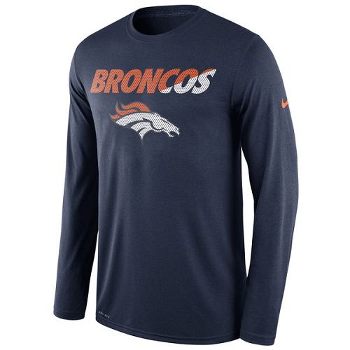 Denver Broncos Nike Navy Legend Staff Practice Long Sleeves Performance T-Shirt Denver Broncos Nike Navy Legend Staff Practice Long Sleeves Performance T-Shirt