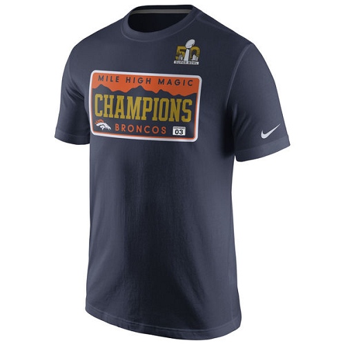 Denver Broncos Nike Navy Super Bowl 50 Champions Celebration Local T-Shirt Denver Broncos Nike Navy Super Bowl 50 Champions Celebration Local T-Shirt